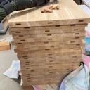 Bibliothèque hévéa et mélaminé blanc