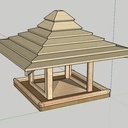 Mangeoire à oiseau de style asiatique avec charpente traditionnelle