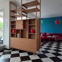 Meuble TV/biblio inspiré "mid-century"