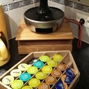 Support Cafetière Merisier