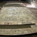 Plancher d'atelier en cube de bois