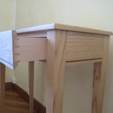 Console plaqué frêne et amarante