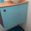 Façade gravée en fraisage numérique.