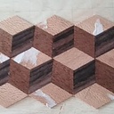 Marqueterie jeux fond cube