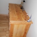 Bureau en tilleul avec tiroirs de classement