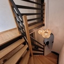 Escalier et mezzanine Noir & chêne