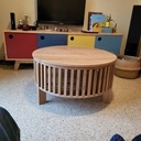 Table basse à plateau réversible