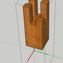 Détail d'un pied d'angle du lit