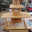 Station d ordinateur pour travail debout acajou et hêtre piqué