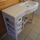 Meuble vasque courbe