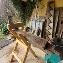 Voici la poutre originelle et après dégauchissage et rabotage