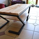 Table basse bois et acier