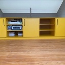 Agencement complet d'une mezzanine en pièce de loisirs créatifs