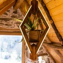 Lustre LED avec plante verte
