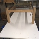 Table de salon chêne et verre