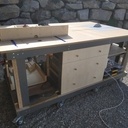 Plan établi roulant pour accueillir scie sous table einhell