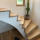 Escalier chêne double quart tournant - marche en Z