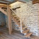 ESCALIER LIMON CENTRAL EN FRENE