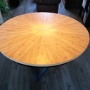 Table ronde bambou extensible