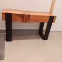 Petit banc de salle de bain métal/bois (résine)