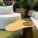 Aura, table basse chêne et marqueterie de paille