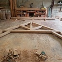 Charpente de terrasse couverte en chêne.