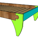 Lit simple enfant avec assemblages puzzle