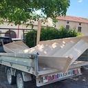 Escalier quart tournant frêne.