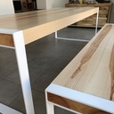 Table et banc en Frêne olivier