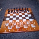 Echiquier en orme & epoxy