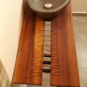 Meuble vasque & coutures cuivre