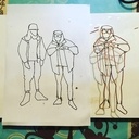 Cadre bois et fil de cuivre