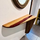 Console asymétrique chêne et résine