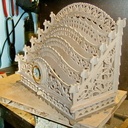 Porte courrier bureau avec tiroir et horloge