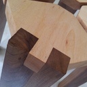 Tabouret zeloko Noyer et hêtre