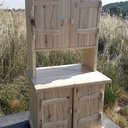 Mini Buffet, charnière en bois