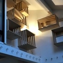 Bibliothèque suspendue en contreplaqué bouleau