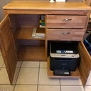 Buffet hêtre imprimante et paperasses