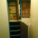 Là je fais un meuble d'entrée pour les chaussures et le reste