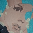 Marqueterie -Portrait Pop - 60cm x 50 cm