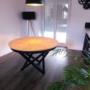 Table ronde bambou extensible