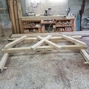 Charpente de terrasse couverte en chêne.