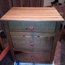 Commode chevet à partir de douelles de foudres