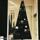 Sapin de hiver géant custom-made, concept store Lyon noir brillant