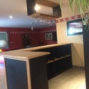 Bar en chêne et MDF noir