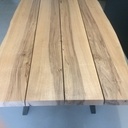 Table de salle à manger - noyer et acier