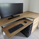 Bureau PC chêne et MDF