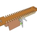 Gabarit pour peigne à queue d'aronde avec table de calcul des paramètres