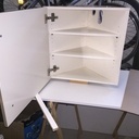 Meuble sous vasque d'angle