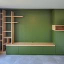 Agencement salon TV - chataignier